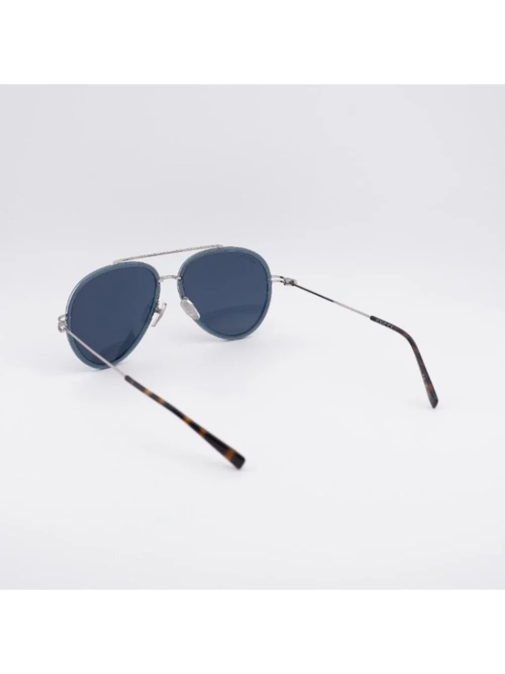 Gucci GG1981S 003 Sunglasses Blue/Silver Aviator Frame, Blue Lenses